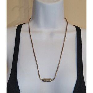 VINTAGE Solid Gold Tone Palma Chain Necklace Magnetic Clasp Faux Fine jewelry.